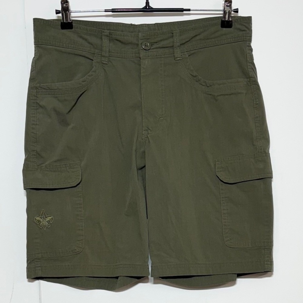 Boy Scouts of America Shorts Men 32X10"Inseam Green Cargo Uniform Hiking Utility